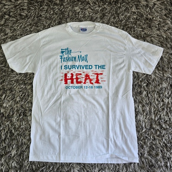 Hanes Other - Vintage 1989 Hanes Fifty-Fifty I Survived The Heat Fashion Mall T-Shirt XL White